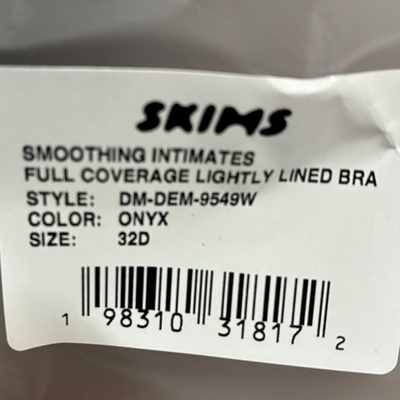 SKIMS Smoothing Intimates Full Coverage‎ Bra Onyx 32D Lightly Lined NWT - Picture 4 of 4